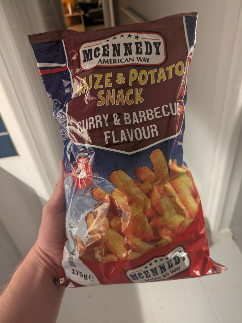 Lidl- McEnnedy American Way - Maize & Potato Snack - Curry & Barbecue Flavours